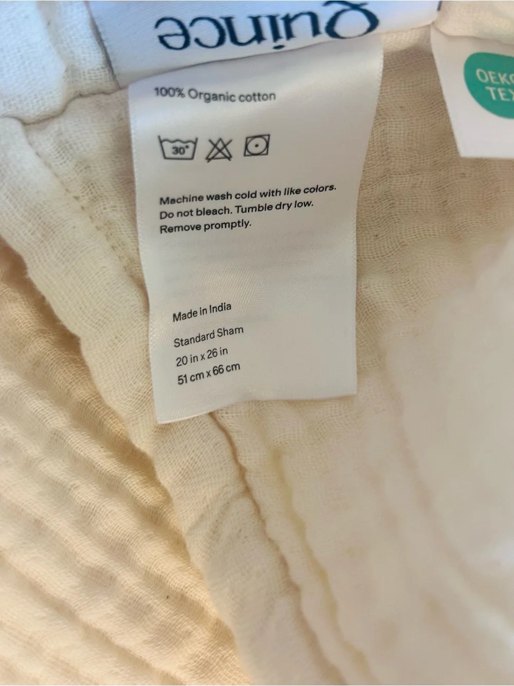 NWOT Quince Luxury Organic Cotton Gauze  Sham Set in Undyed!